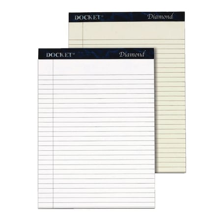Tops Docket Diamond Ruled Pads, Wide/Legal Rule, 50 White 8.5 x 11.75 Sheets, PK2, 2PK 63975